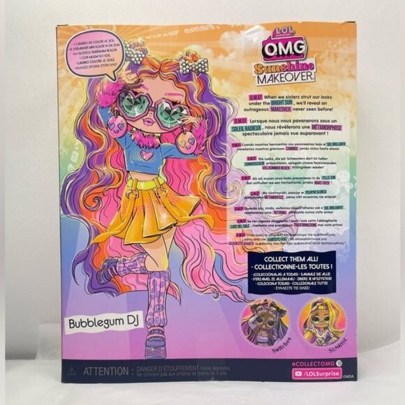 L.O.L SURPRISE O.M.G SUNSHINE BUBBLEGUM DJ MAKEOVER COLOR CHANGE IN THE SUN - Picture 7 of 7
